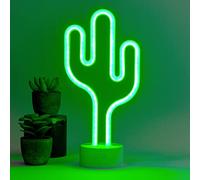 Legami - Lámpara LED de efecto neón, It's a Sign, H 23 cm, Tema Cactus, doble alimentación, cable USB (incluido) o pilas (no incluidas), lámpara de mesa, luz multicolor