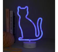 Legami Lámpara LED efecto neón 'It's a Sign', lámpara de neón con forma de gato, cable USB incluido, Night Lights con pedestal, dimensiones 20 x 32,5 x 10 cm, tema Kitty