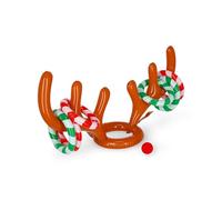 Legami - Lanzamiento de aros hinchables Oh My Deer, cuernos de reno hinchables, 6 aros hinchables, 1 nariz roja de reno, actividad divertida, diámetro 24 cm