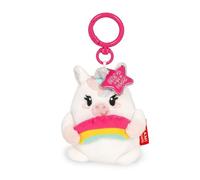 Legami Llavero de peluche Super Soft Unicornio, mensaje grabado, mosquetón zinc, 7x11 cm Blanco