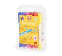 Legami - Lote de 12 crayones de cera Teddy Friends, con sistema de rosca, trazo suave y colores intensos, lavables, punta de 8 mm, no es necesario afilarlos, 1,6 x 13,3 x 1,8 cm