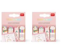 Legami - Marcapáginas adhesivos Keep in Mind, 80 marcapáginas adhesivos (20 x 4), pegatinas para escribir y quitar, tema Unicorn, 7 x 5,5 cm (Paquete de 2)