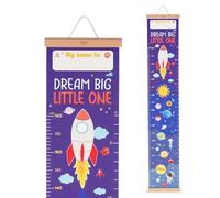 Legami - Metro de pared Dream Big Little One, metro colgante para medir la altura de los niños, hasta 160 cm, 41 pegatinas incluidas, con listones de madera, tema Space