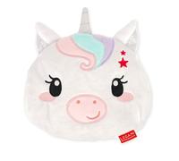 Legami - Mini Cojín Térmico con Semillas de Lino, Warm Cuddles, de Semillas de Lino, Perfume de Lavanda, Poliéster y Algodón, Da Relax, Tema Unicorn, Uso en Microondas o Nevera, 18x19x2.5 cm