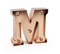 Legami - Mini decorativa luminosa, gancho trasero para colgar pared, botón ON/OFF, 3 pilas ya incluidas, luz color blanco cálido, letra M, LELI0013