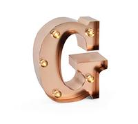 Legami - Mini decorativa luminosa, gancho trasero para colgar pared, botón ON/OFF, 3 pilas ya incluidas, luz color blanco cálido, letra G, LELI0007