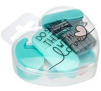 Legami - Mini juego de papelería, 6 accesorios en formato mini: tijeras, goma, marcador de página, cinta adhesiva con dispensador, grapadora y grapas, 7 x 10,5 cm, práctica caja de transporte