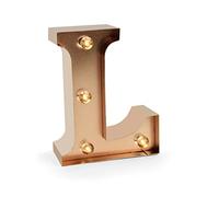 Legami - Letra decorativa luminosa L, gancho trasero, 3 pilas LR44 incluidas, luz blanca cálida, pequeño