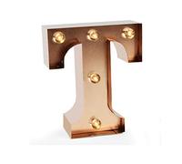 Legami - Mini letra decorativa luminosa, gancho trasero para colgar en la pared, botón ON/OFF, 3 pilas ya incluidas, luz color blanco cálido, T