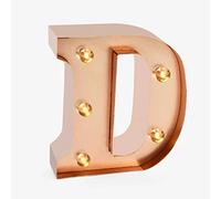 Legami - Mini letra decorativa luminosa, gancho trasero para colgar en la pared, botón ON/OFF, 3 pilas ya incluidas, luz color blanco cálido, D