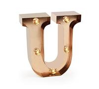 Legami - Mini letra decorativa luminosa, gancho trasero para colgar en la pared, botón ON/OFF, 3 pilas ya incluidas, luz color blanco cálido, U