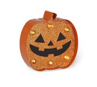 Legami - Mini luz decorativa, Metal, Madera, plástico, 2 Ranuras en la Parte Posterior para colgar la Luz en la Pared, color de la Luz Blanco cálido, 10 x 3,3 x 10 cm, Tema Pumpkin