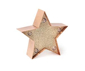 Legami - Mini luz decorativa, Metal, Madera, plástico, 2 Ranuras en la Parte Posterior para colgar la Luz en la Pared, color Blanco cálido, 10 x 3,3 x 10 cm, Tema Stars