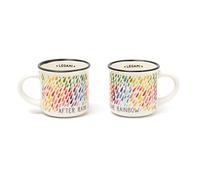 Legami MM0017 Espresso For Two, 2 tazas de café de porcelana New Bone China, capacidad 50 ml, tema After Rain, lavables en lavavajillas, aptas para microondas