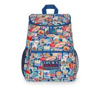Legami - Mochila térmica Cooler Backpack, Travel Stickers, Resistente, Aislante térmica, a Prueba de goteos, Bolsillo Central, 2 Bolsillos Laterales, 29 x 35 x 21 cm