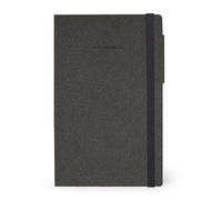 Legami - My Notebook, Cuaderno de rayas de 6 mm, Deep Graphite, Large, papel certificado FSC, 192 páginas, tapa blanda, cierre elástico, 17 x 24 cm
