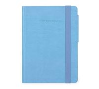 Legami - My Notebook, Cuaderno de rayas de 6 mm, Retro Blue, Small, papel certificado FSC, 192 páginas, tapa blanda, cierre elástico, 9.5 x 13.5 cm