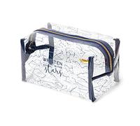 Legami - Neceser para maquillaje, maquillaje de 18 x 14 cm, de metal y TPU, Tema Stars, gran capacidad, cierre con cremallera