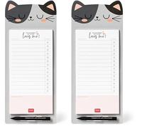 Legami Paper Thoughts - Bloc de notas con 70 hojas extraíbles, blanco (Kitty), 19 x 11 cm (Paquete de 2)