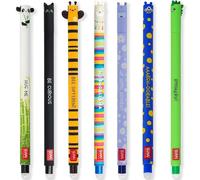 Legami – Paquete 7 bolígrafos gel borrables – Punta 0,7 mm – Tinta termosensible – Diseños animales
