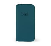 Legami - Portadocumentos de viaje azul petróleo, organizador para viajes porta pasaporte, tarjeta de identificación, bloqueo RFID, 4 bolsillos grandes, 7 bolsillos pequeños, cierre de cremallera, 11 x