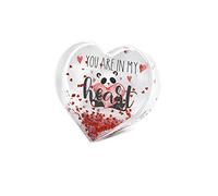 Legami - Portafotos con purpurina, 10 x 9 cm, en PC y líquido, Variante Red Glitter, Portafotos de mesa, una fotografía reemplazable incluida, pequeña