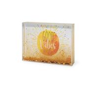 Legami - Portafotos con Purpurina, 16 x 11 cm, en PC y líquido, Variante Yellow Glitter, Portafotos de Mesa, una fotografía reemplazable incluida