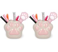Legami - Portalápices de cerámica, Tema Kitty Paw, Desk Friends, Pintado a mano, Idea para regalo, Organizador de escritorio (Paquete de 2)