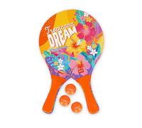 Legami - Raquetas de Playa, 2 Raquetas y 3 Pelotas, Raquetas de Playa, Mango ergonómico, Bolsa incluida, para Adultos y niños, 23 x 38 cm