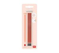 Legami - Recambio para bolígrafo de gel borrable, juego de 3 piezas, altura 13 cm, tinta termosensible rojo, punta 0,7 mm
