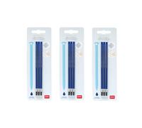 Legami - Recarga de tinta gel, borrable, set de 9 piezas, altura 13 cm, tinta termosensible, azul, punta 0,7 mm (set de 3 piezas azul)