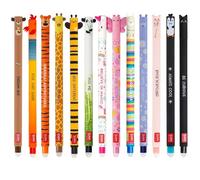 Legami – 13 bolígrafos de gel borrables, tinta termosensible y colores, punta 0,7 mm, panda/llama