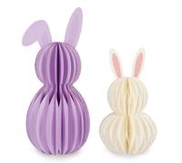 Legami - Set de 2 conejitos de papel, conejo decorativo de escritorio, decoración para el hogar en Pascua, decoración pascual, con diseño de panal