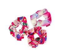 Legami - Set de 3 coleteros para el pelo, gomas elásticas rizadas con tejido efecto satinado, Beauty, Tema Flowers