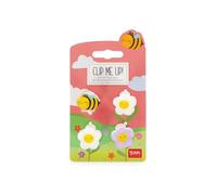 Legami - Set de 4 mini pinzas para el pelo Clip Me Up!, motivo Bee, pinzas para peinar y dar estilo al cabello, fabricadas en PS y acrílico, 2,5 x 2,5 x 1,5 cm.