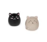 Legami - Set de Sal y Pimienta de Cerámica, Tema Kitty, Decorados a Mano