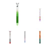 Legami - Set of 5 Click&Clack Pens Unicorn Motif Purple and Pink Ink Click & Clack Pen Ideal for School Office Home Two Tone 1mm Tip Diameter