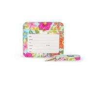 Legami - Tarjetero con cierre de mosquetón, tarjetero con cierre de clip de seguridad, 1 ventana transparente, bolsillos para tarjetas de piel sintética, dimensiones 10,4 x 9 cm, tema Flowers