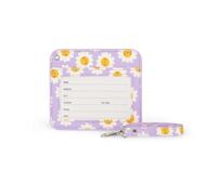 Legami - Tarjetero con cierre de mosquetón, tarjetero con cierre de clip de seguridad, 1 ventana transparente, bolsillos para tarjetas de piel sintética, dimensiones 10,4 x 9 cm, tema Daisy