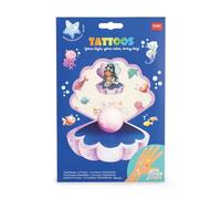 Legami - Tatuajes temporales para niños, tema Mermaid, lavables, resistentes al sudor y al agua, con detalles de purpurina, fáciles de aplicar, respetuosos con la piel, dermatológicamente testados