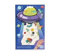Legami - Tatuajes temporales para niños, tema Space, lavables, resistentes al sudor y al agua, con detalles de purpurina, fáciles de aplicar, respetuosos con la piel, dermatológicamente testados