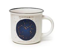 Legami - Taza, Count Your Lucky Stars, Tema Sagittarius, Taza de Porcelana New Bone China, Signo del Zodiaco Laminado en Oro, Apta para Lavavajillas, Capacidad 350 ml