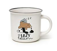 Legami -Taza Cup-puccino, Tema The Lazy Team, Porcelana New Bone China, Take a Break Collection, multicolor, 350 ml de Capacidad