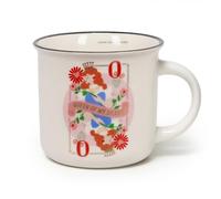 Legami - Taza Cuppuccino de porcelana New Bone China, taza de desayuno, taza de café té lavable en lavavajillas, tema Queen, diámetro 10 cm, capacidad 350 ml