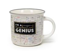 Legami - Taza Cuppuccino de porcelana nueva de hueso china, taza de desayuno, taza de café Thé lavable en lavavajillas, diámetro 10 cm, capacidad 350 ml, tema Genius