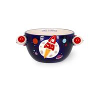 Legami - Taza de cereales de gres ¡Buenos días! Tema Space, Taza para el desayuno, Apta para microondas, Apta para lavavajillas, Capacidad hasta 400 ml, 12 x 9 cm