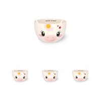 Legami - Taza de cereales de gres ¡Buenos días! Tema Unicorn, Taza para el desayuno, Apta para microondas, Apta para lavavajillas, Capacidad hasta 400 ml, 12 x 9 cm (Paquete de 4)