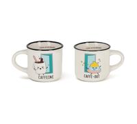 Legami - Tazas de café expreso For Two, juego de 2 tazas de café de porcelana New Bone China, taza de café lavable en lavavajillas, tema Poo, diámetro 5,5 cm, capacidad 50 ml