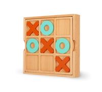 Legami - Tris Tic-TAC-Toe con 10 fichas, guía del Juego con Instrucciones Incluidas, Tablero de Madera de Haya, Tarjetas de MDF, Funda incluida, 14 x 14 x 2,7 cm