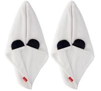 Legami - Turbante para el Cabello Love My Hair, Secado rápido, Microfibra, superabsorbente, Suave, antiencrespamiento, Toalla para el Cabello de Mujer, Cierre con botón, Tema Panda (Paquete de 2)